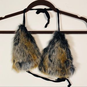 🚚 MOVING SALE Handmade Faux fur brown bra size B